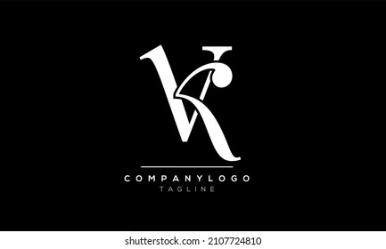 Abstract Letter Vector Logo Design Template VK KV