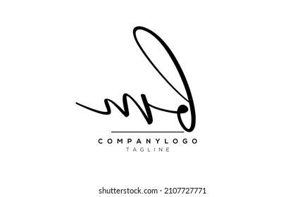 Abstract Letter Vector Logo Design Template MD DM M D