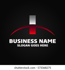 Abstract I letter vector logo icon template