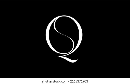 Plantilla de diseño QS SQ con logotipo de vector de letras abstractas