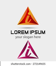 Abstract Letter I vector logo symbol
