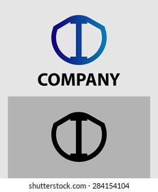 Abstract Letter I vector logo symbol 