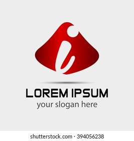 Abstract Letter I vector logo symbol
