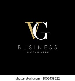  Abstract letter VG logo design vector
