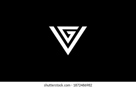 Abstract letter VG logo design template. Linear elegant vector icon symbol. Premium business finance media monogram logotype.