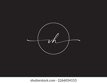 Abstract Letter VH monogram logo design