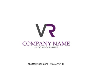 Abstract Letter VR Logo Design Vector.