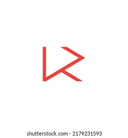 letra abstracta vr logotipo de línea geométrica simple vectorial