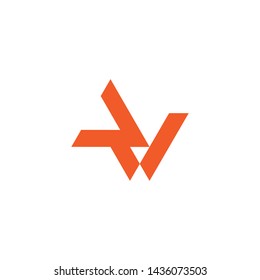 abstract letter w arrow geometric logo vector