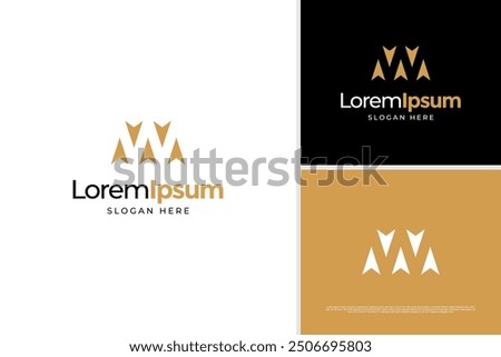 Abstract letter W arrow target logo vector design template