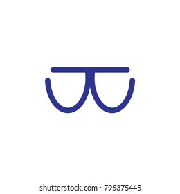 abstract letter w b line art logo