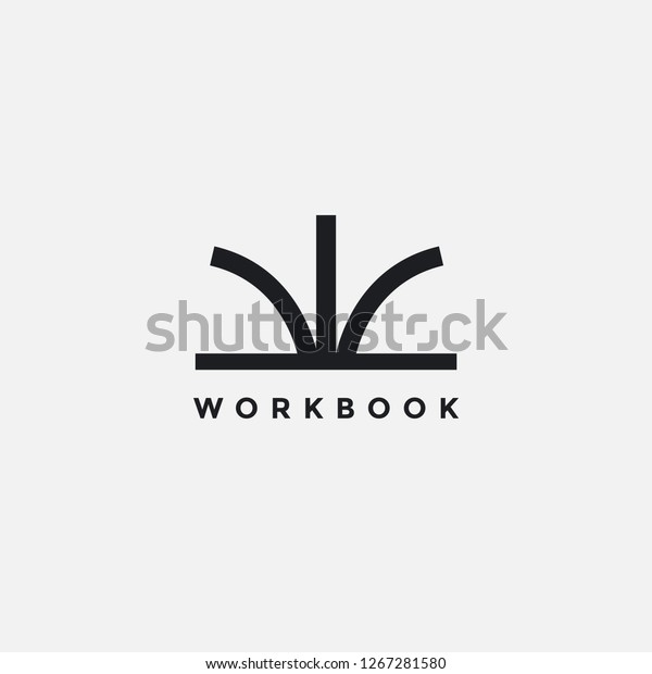 Abstract Letter w and book for workbook logo\
icon vector template on white\
background
