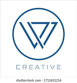 Abstract Letter W with Circle Icon Logo Design Template Element. Initial Monogram Logo.