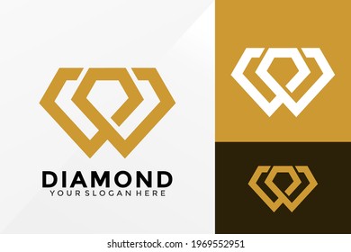 Abstract Letter W Diamond Creative Logo Design, Brand Identity logos vector, modern logo, Logo Designs Vector Illustration Template