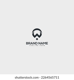Abstract letter W initial location logo vector symbol.