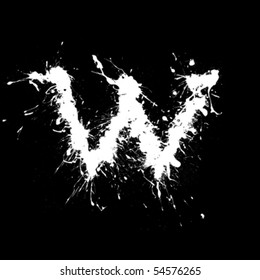 abstract letter W; ink style