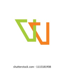 abstract letter w linked lines arrows design logo 