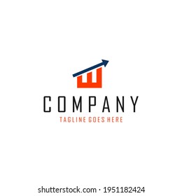 abstract letter W logo with arrow on it