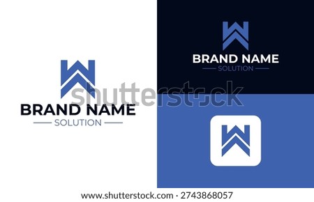 Abstract Letter W Logo – Blue Corporate Emblem