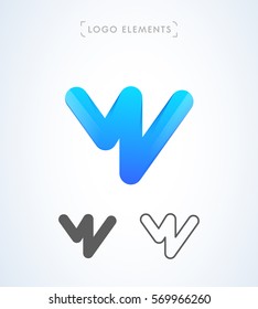 Abstract letter W logo. Can be used as application icon, corporate identity, company sign