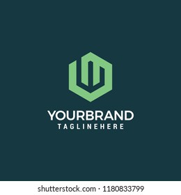 Abstract letter W logo design template. creative hexagon sign. Universal vector icon.