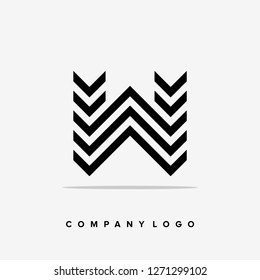 Abstract letter W logo design template. Line creative sign. Universal vector icon. - Vector