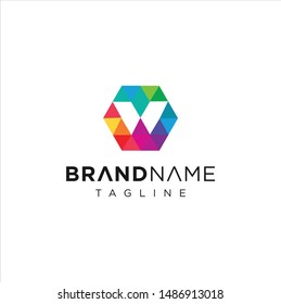 Abstract Letter w Logo Design With Polygonal colorful Shape Vector. initial w logo Pixel Triangle Geometric Colorful. Abstract alphabet w Logo tech digital Mobile aplication
