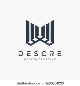 Abstract Letter W logo design With wing Concept. Modern logo with lines style. Vector design template elements for your application or corporate identity. - vector