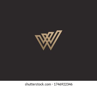 Letra abstracta plantilla vectorial de diseño de logotipo W