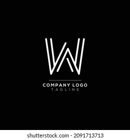 Diseño del logotipo de la letra abstracta W. Plantilla de diseño de emblema Mínimo Creativo y Premium. Símbolo gráfico de alfabeto para empresas.