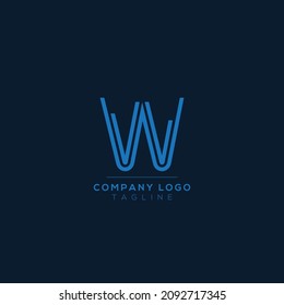 Diseño del logotipo de la letra abstracta W. Plantilla de diseño de emblema Mínimo Creativo y Premium. Símbolo gráfico de alfabeto para empresas.