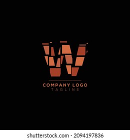 Abstract letter W logo design. Creative, Premium Minimal emblem design template. Graphic Alphabet Symbol for Corporate.