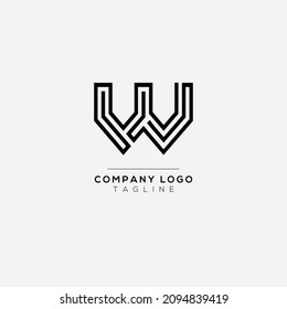 Abstract letter W logo design. Creative, Premium Minimal emblem design template. Graphic Alphabet Symbol for Corporate.