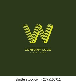Abstract letter W logo design. Creative, Premium Minimal emblem design template. Graphic Alphabet Symbol for Corporate.