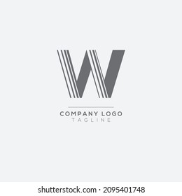Abstract letter W logo design. Creative, Premium Minimal emblem design template. Graphic Alphabet Symbol for Corporate.