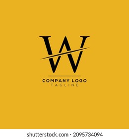 Diseño del logotipo de la letra abstracta W. Plantilla de diseño de emblema Mínimo Creativo y Premium. Símbolo gráfico de alfabeto para empresas.