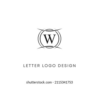 Abstract letter W logo design, minimalist style letter logo, text W icon vector design