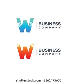 Abstract Letter W Logo design with Arrows Pointer shape for Logistics Delivery Express Company