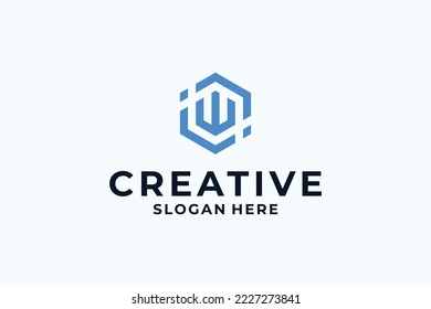Abstrakter Letter W Logo Design mit Punkt, Verbindung Kombination.