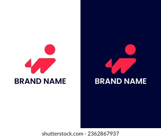 Abstrakter Brief W Logo Design-Vorlage, W mit Logo des Mannes, Letter w monogram Logo-Design, Vektorgrafik