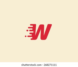 Abstract letter W logo design template.  Dynamic vector unusual font. Universal fast speed fire moving water quick energy drop icon.