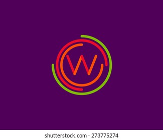 Abstract letter W logo design template. Colorful creative sign. Universal vector icon.