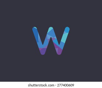 Abstract letter W logo design template. Colorful creative sign. Universal vector icon.