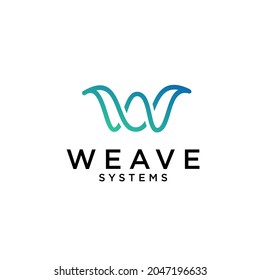 abstract letter w logo design.technology system wave vector template