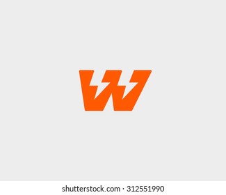 Abstract letter W logo. Dynamic unusual font. Universal fast speed fire moving quick energy icon. Flash vector logotype. Rapid thunderbolt  superhero t shirt print, apparel fashion tee symbol. 