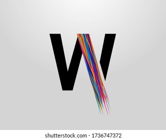 Abstract Letter W Logo. Initial W With Creative Colorful Strips 