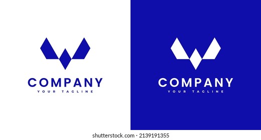 abstract letter w logo minimalist