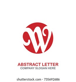 Abstract letter W logo, simple icon design isolated on white background. Vector illustration