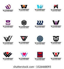 Abstract Letter W Logo Template Vector. Alphabet Logo Concept