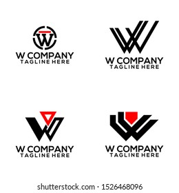 Abstract Letter W Logo Template Vector. Alphabet Logo Concept
